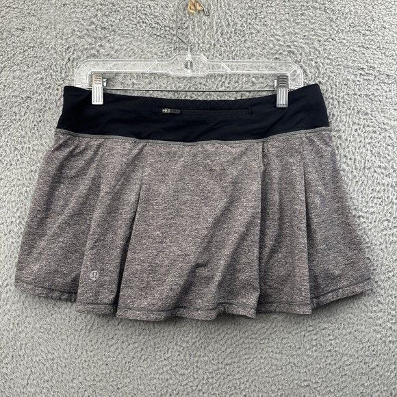 Lululemon Pace Rival Skirt Skort Heather Lux Multi Black Athletic Tennis Women 8 - Picture 1 of 8